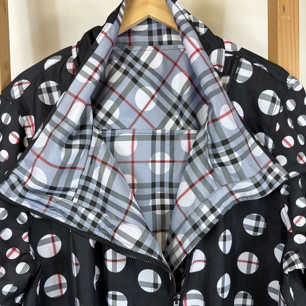 Vintage Y2K UBU Black White Polka Dot Reversible Raincoat #1297 Size 3X - Picture 6 of 14